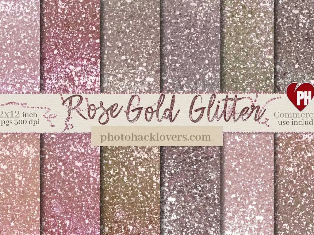 Rose gold glitter digital paper