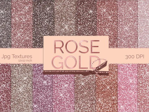 Rose gold glitter textures - digital