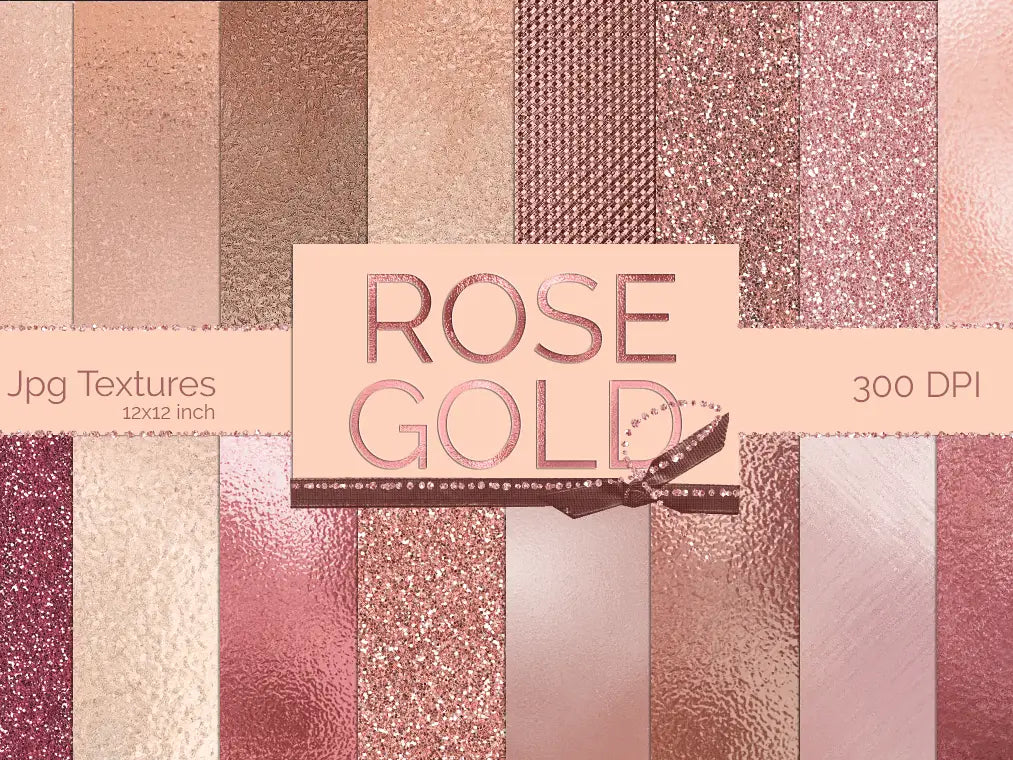 Rose gold metallic textures - digital