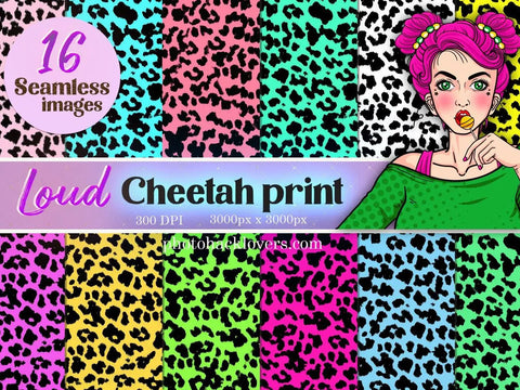 Seamless cheetah patterns - digital