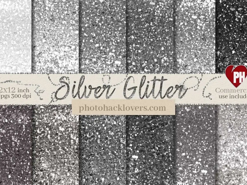 Silver Glitter Digital Paper