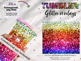 Tumbler rainbow glitter overlays - rainbow - digital