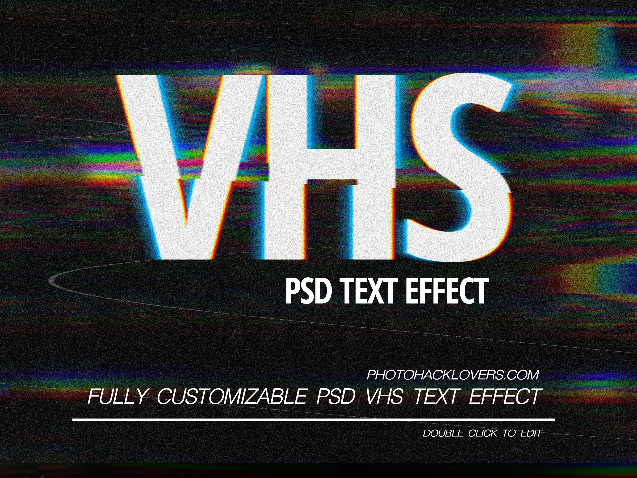 VHS PSD Text Effect