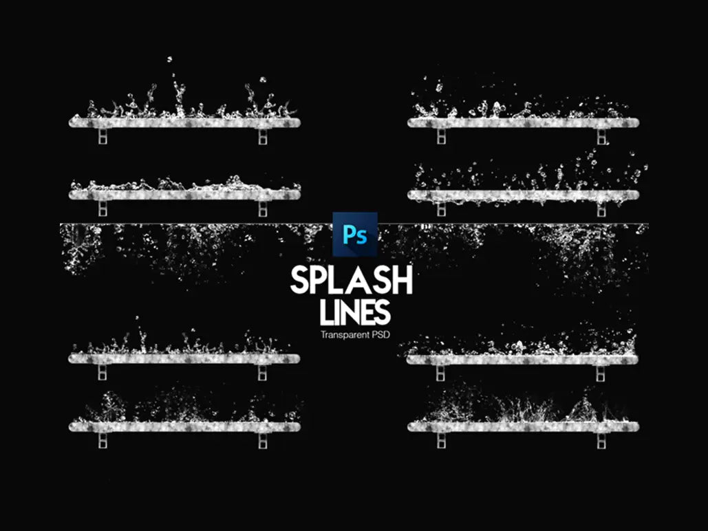 Water Splash Lines PSD