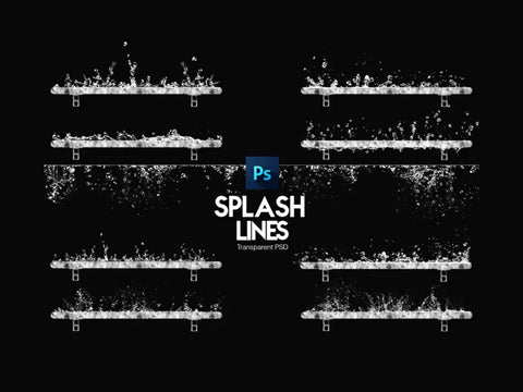 Water Splash Lines PSD - Digital