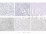 White Glitter Digital Paper