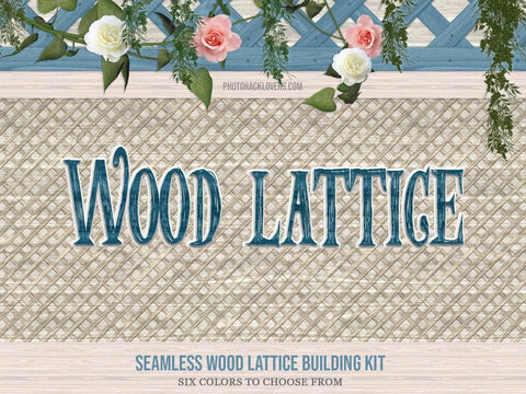Wood Lattice Seamless Backgrounds - Digital